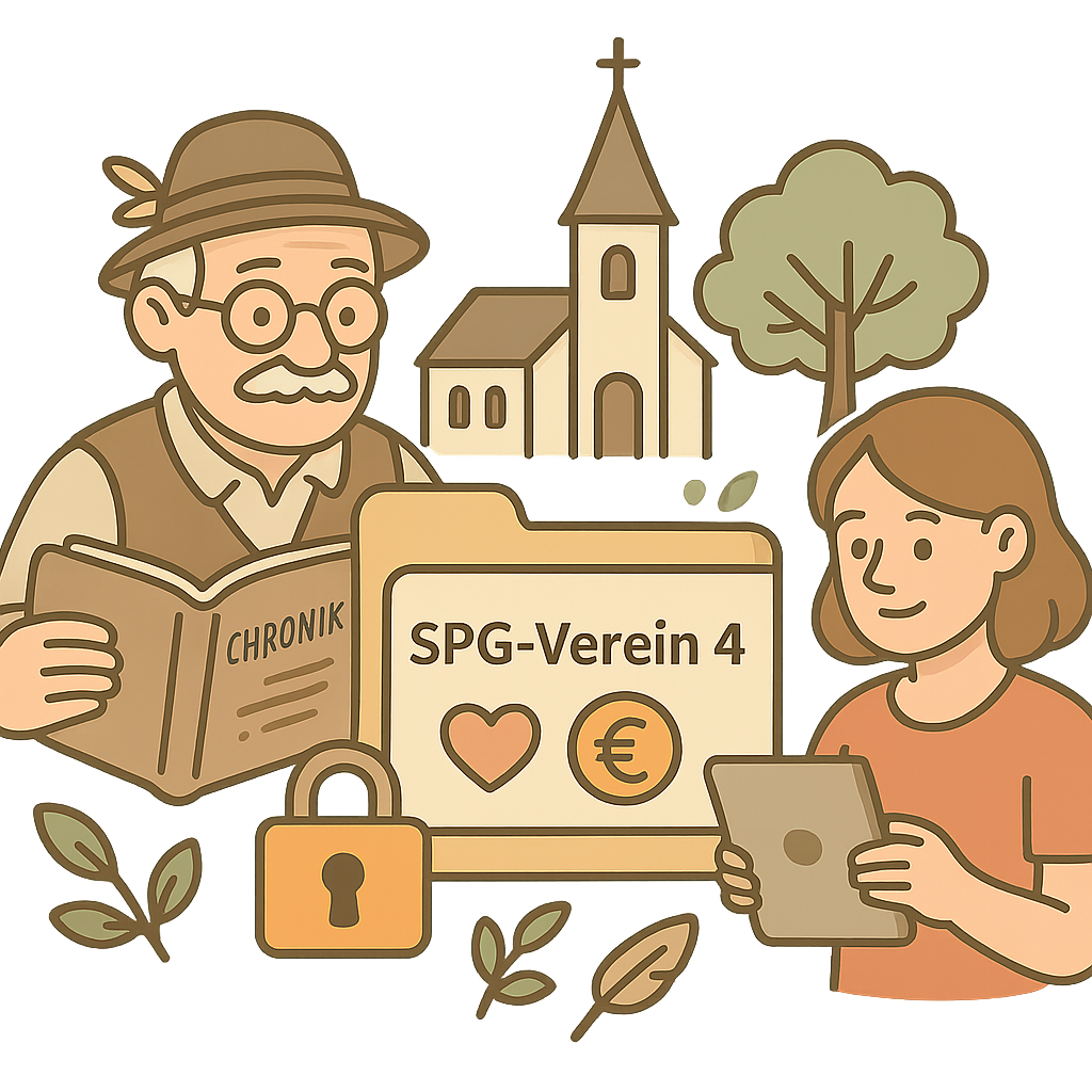 Illustration eines Heimatpflegevereins, der mit SPG-Verein verwaltet wird