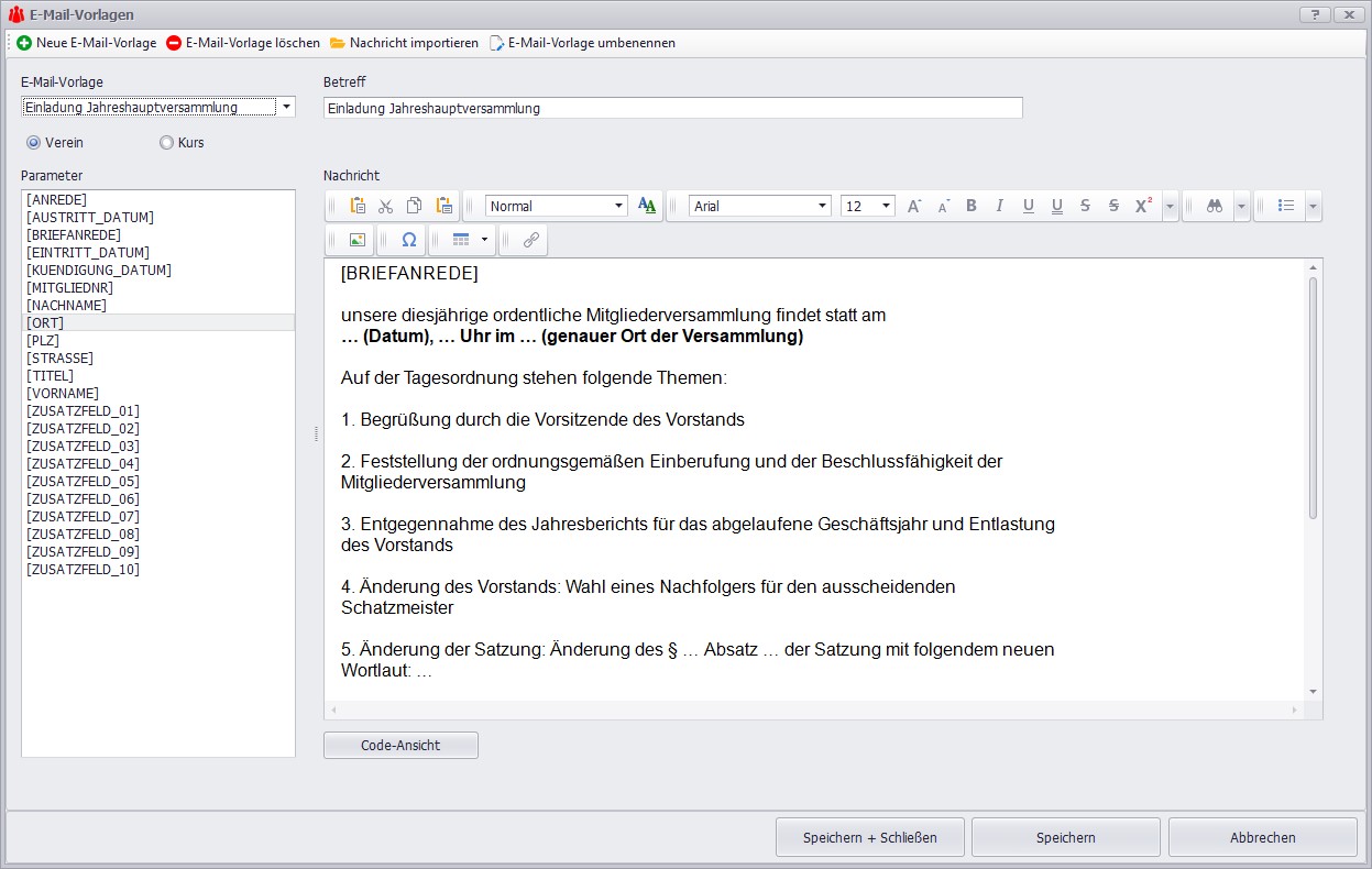 Screenshot: E-Mail mit Dokumentenanhang in SPG-Verein
