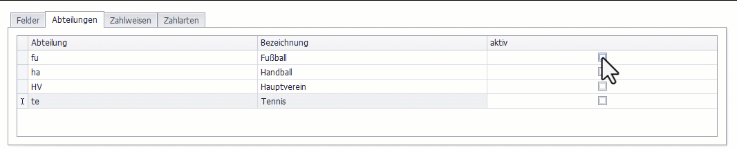 Abteilungs- und Beitragsauswahl in der SPG-Onlineform
