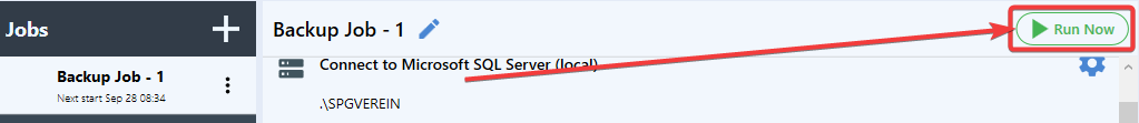 SQLBackupAndFTP: Run Now
