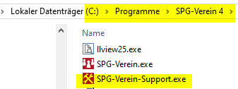 Support-Tool im Dateiexplorer