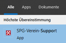 Support-Tool im Windows-Startmenü suchen