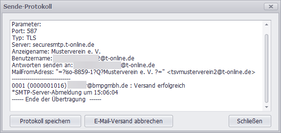 Erfolgreicher Testversand über T-Online